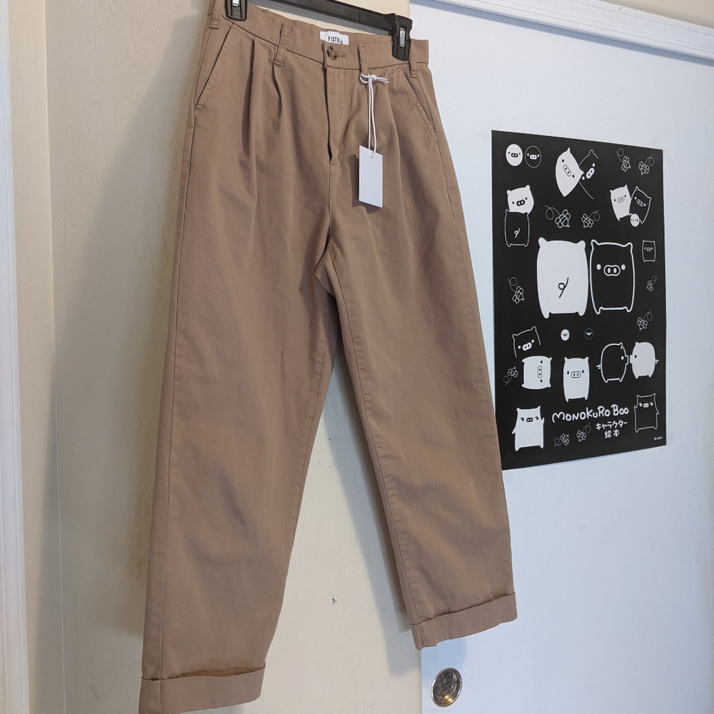 Pistola Kellin khaki pleated pants 🌿